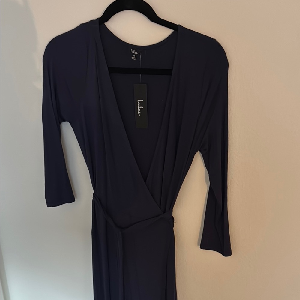 Lulus Navy Blue Wrap Dress